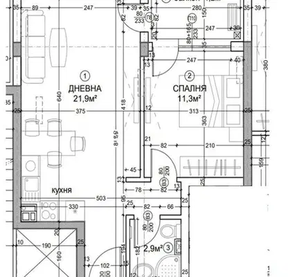Снимка 4 — Двустаен апартамент в София, Дружба 2