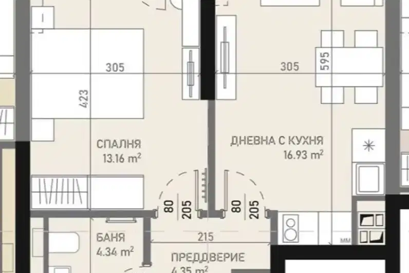 2-bedroom apartment in Sofiya, Banishora
