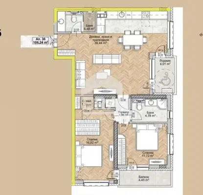 Photo 4 — Three-room apartment with southeast aspect in Lyulin 8, Sofia