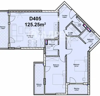 Photo 5 — 3-bedroom apartment in Sofiya, Poligona
