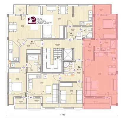 Снимка 3 — Двустаен апартамент 64 кв.м. в Редута, с паркинг и асансьор