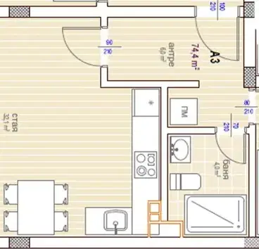 Снимка 4 — Двустаен апартамент 64 кв.м. в Редута, с паркинг и асансьор