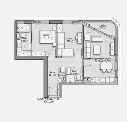 Снимка 2 — Тристаен апартамент в София, Витоша
