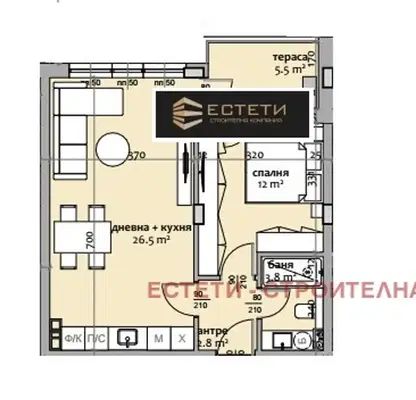 Photo 2 — 2-bedroom apartment in Stara Zagora, Tri Chuchura - Centyr