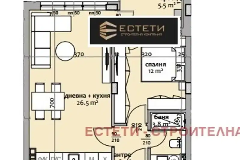 2-bedroom apartment in Stara Zagora, Tri Chuchura - Centyr