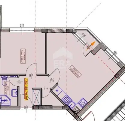 Снимка 3 — Двустаен апартамент с тераса на 9-ти етаж във Възраждане 1, Варна