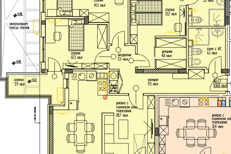 4-bedroom apartment in Varna, Briz