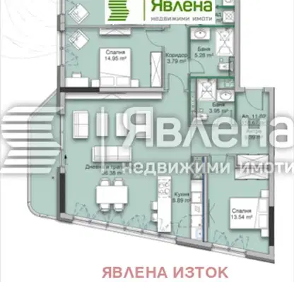 Снимка 2 — Четиристаен апартамент с панорамна гледка към Витоша в Кръстова вада