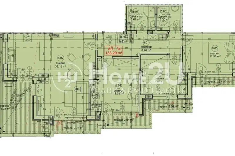 4-bedroom apartment in Varna, Levski 1
