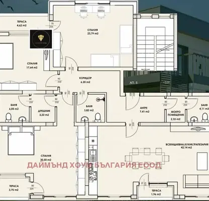 Снимка 2 — Просторен 4-стаен апартамент с три тераси в Остромила, Пловдив