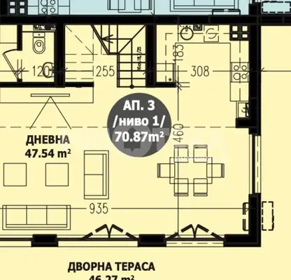 Снимка 4 — Тристаен апартамент с двор и южна панорама към Витоша в София