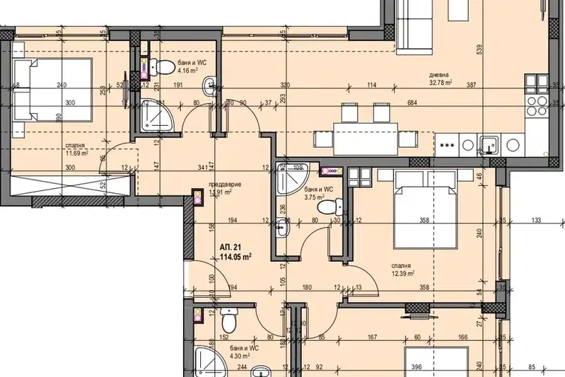 4-bedroom apartment in Sofiya, Zona B-19