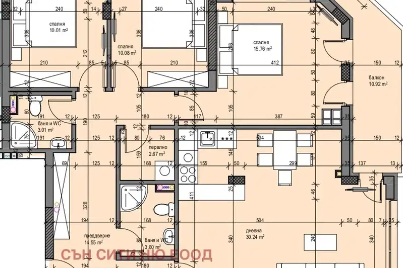 4-bedroom apartment in Sofiya, Zona B-19