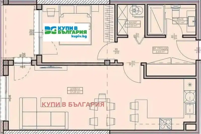 2-bedroom apartment in Кайсиева ина