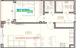 Двустаен апартамент в Кайсиева ина