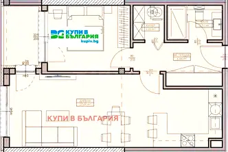 Двустаен апартамент в Кайсиева ина