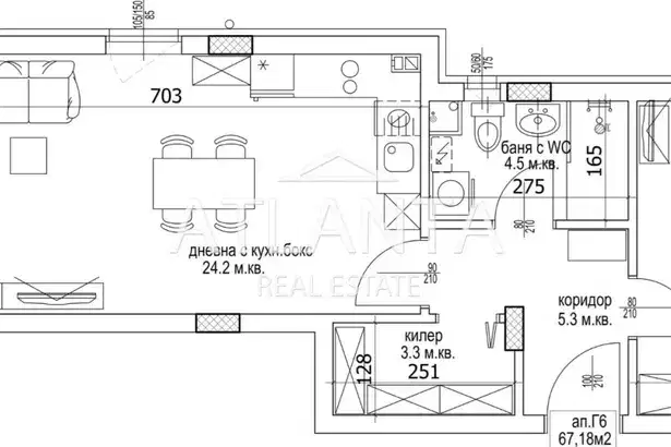 2-bedroom apartment in Кайсиева ина