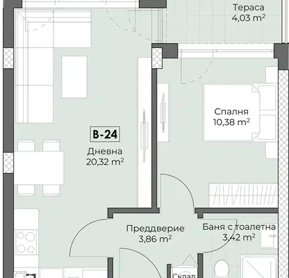 Снимка 3 — Двустаен апартамент в Пловдив, Беломорски