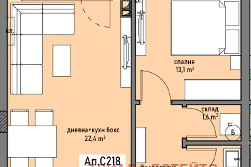 2-bedroom apartment in Burgas, Bratya Miladinovi
