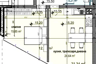 Двустаен апартамент с френски прозорци и планинска гледка в Драгалевци