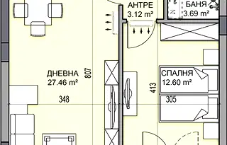 Двустаен апартамент в Пловдив, Гагарин