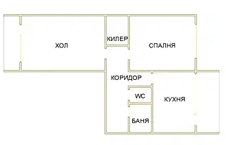 Двустаен панелен апартамент с две тераси в Хаджи Димитър, София