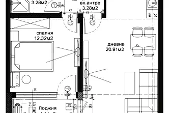 Двустаен апартамент с функционално разпределение в Христо Смирненски, Пловдив
