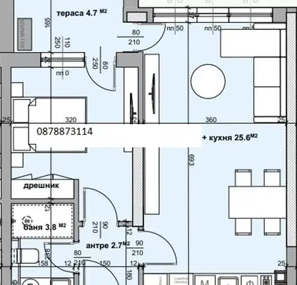 Снимка 2 — Двустаен апартамент в Стара Загора, Железник - център