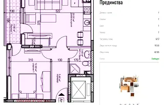 Двустаен апартамент с функционално разпределение в Кършияка, Пловдив