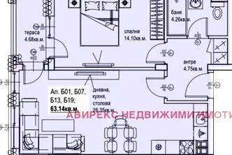 Двустаен апартамент в Пловдив, Кършияка