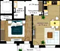 Снимка 2 — Двустаен апартамент с южно изложение в Кючук Париж, Пловдив