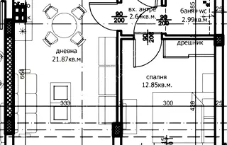 Двустаен апартамент с южно изложение в Левски 1, Варна