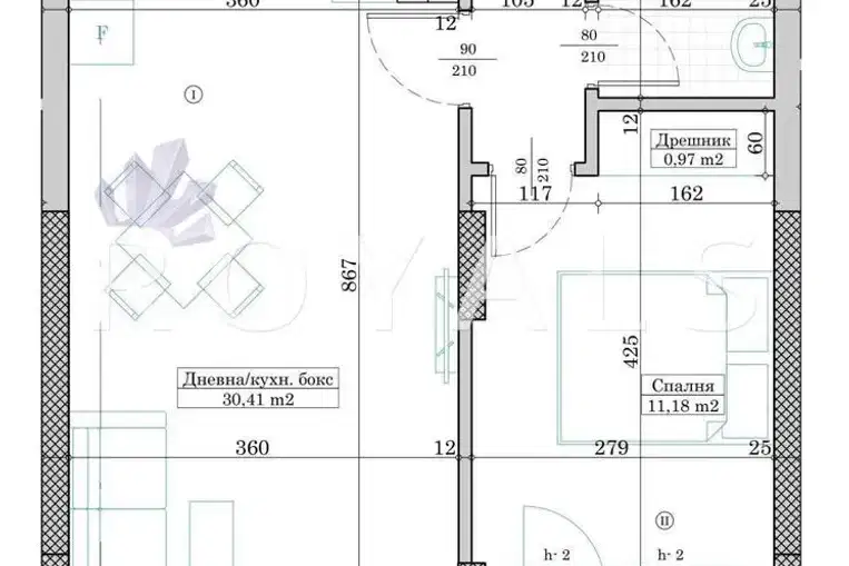 2-bedroom apartment in Varna, Levski 2