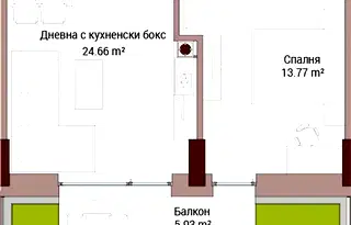 Просторен двустаен апартамент с озеленена тераса в Лозенец, София
