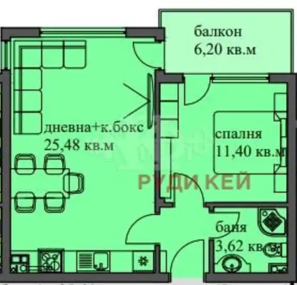 Снимка 2 — Двустаен апартамент в нова тухлена сграда в м-т Пчелина, Варна