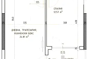 Двустаен тухлен апартамент с балкон в Малинова долина, София