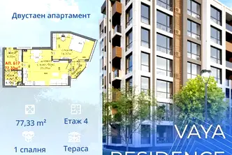 Двустаен апартамент с югозападно изложение в Меден рудник, Бургас
