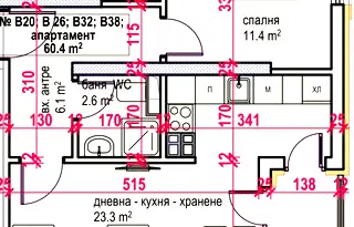 Двустайни апартаменти в Меден рудник с PVC дограма и блиндирана врата