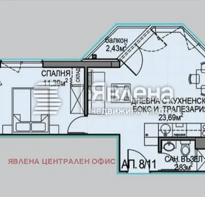 Снимка 4 — Двустаен апартамент в София, Обеля 2