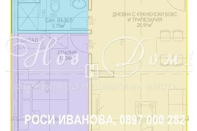 2-bedroom apartment in Sofiya, Obelya