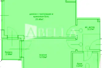 Двустаен апартамент с функционално разпределение в Овча купел 2