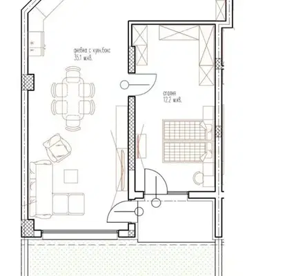 Photo 4 — Spacious two-room apartment with sea view in Sveti Nikola, Varna