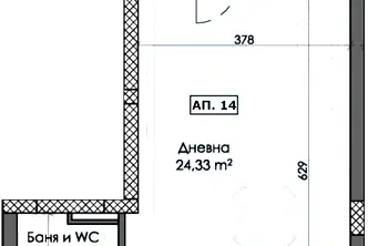 Двустаен апартамент с голяма тераса в Тракия, Пловдив