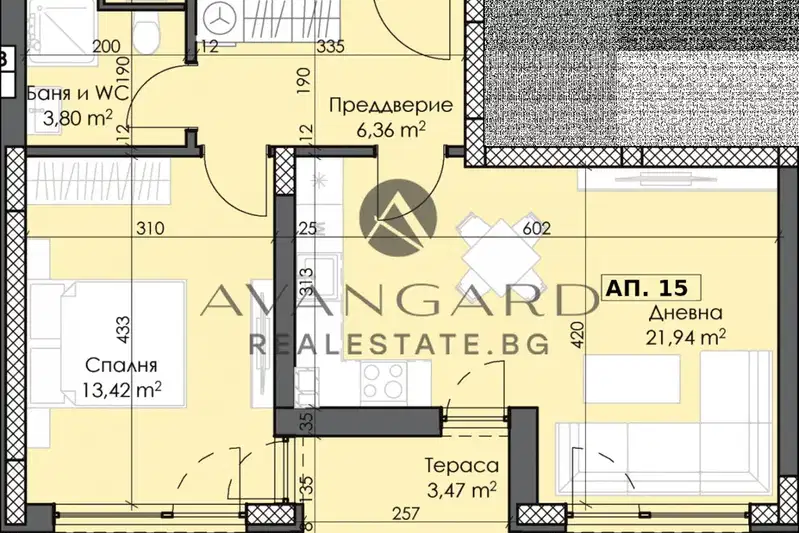 Двустаен апартамент в Пловдив, Тракия