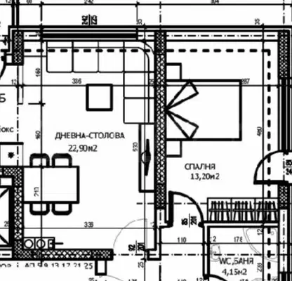 Снимка 2 — Функционален двустаен апартамент с южно изложение в Тракия, Пловдив