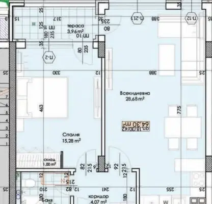 Снимка 3 — Двустаен апартамент в Пловдив, Тракия