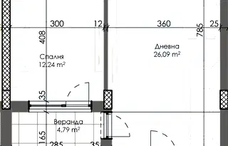 Двустаен апартамент с двор и южно изложение в Тракия, Пловдив