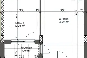 Двустаен апартамент с двор и южно изложение в Тракия, Пловдив