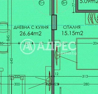 Снимка 4 — Светъл двустаен апартамент с голяма всекидневна в Тракия, Пловдив