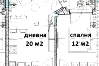 Двустаен апартамент с морска панорама във Виница, Варна
